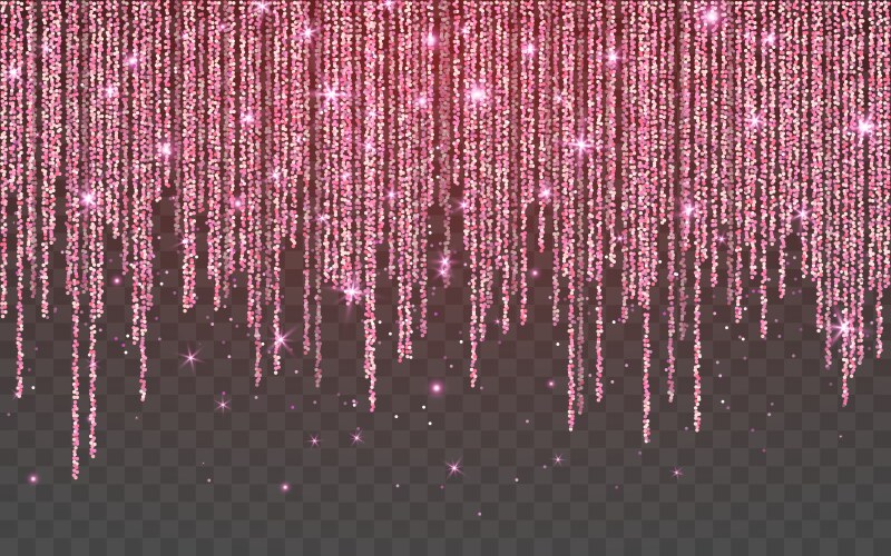 Pink glitter sparkle on a transparent background vector image