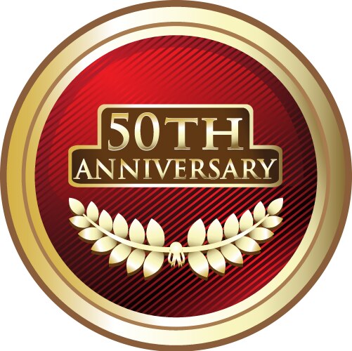 fiftieth anniversary award vector image