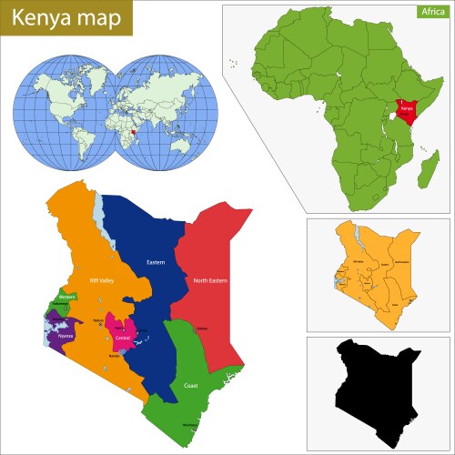 Kenya map vector image