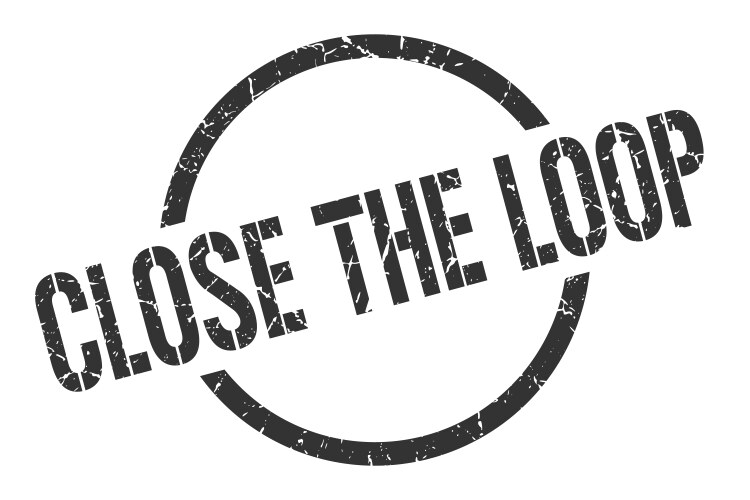 Close the loop stamp vector image