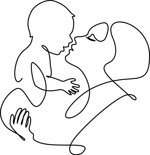 happy mother day card kissing baby vector image