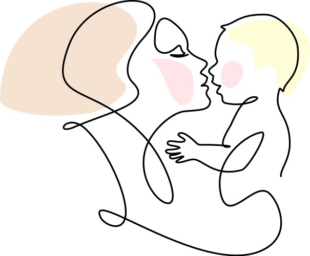 happy mother day card kissing baby vector image