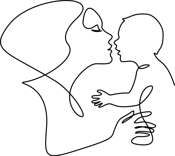 happy mother day card kissing baby vector image