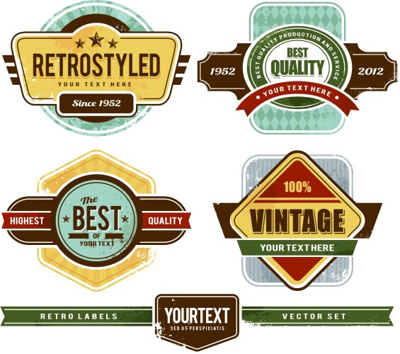 Set of grunge retro badges vector image