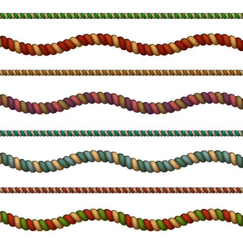 Colorful ropes set vector image