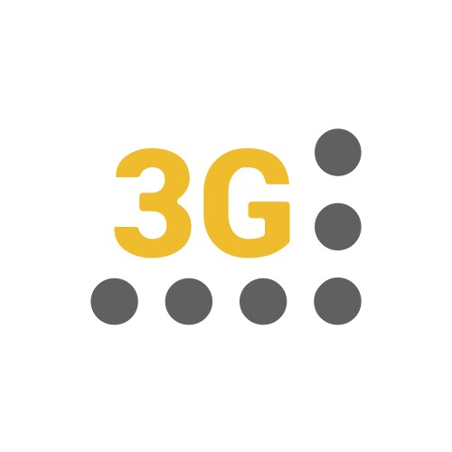 Flat 3g logo with signal strength dots vector image