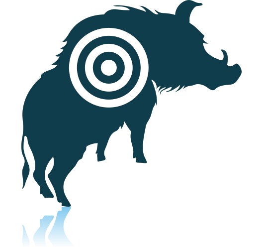 Boar silhouette with target icon vector image