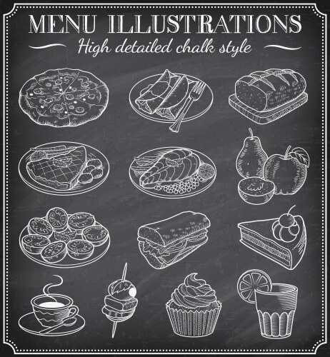 chalkboard food vector image