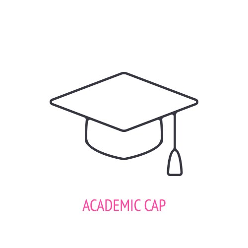 Square academic cap outline icon vector image