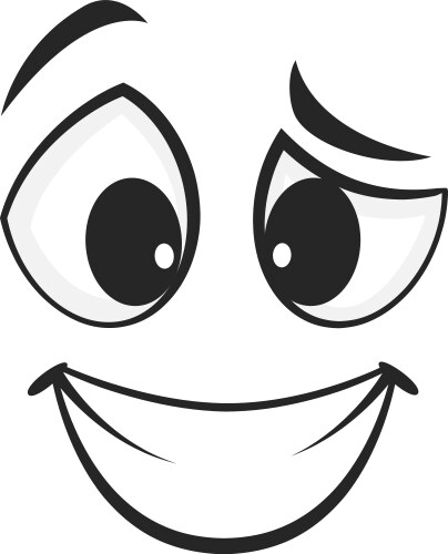 Grinning face comic expression cartoon smile vector image