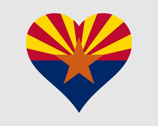 Arizona usa heart flag vector image