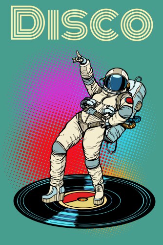 Disco woman astronaut dancing vector image