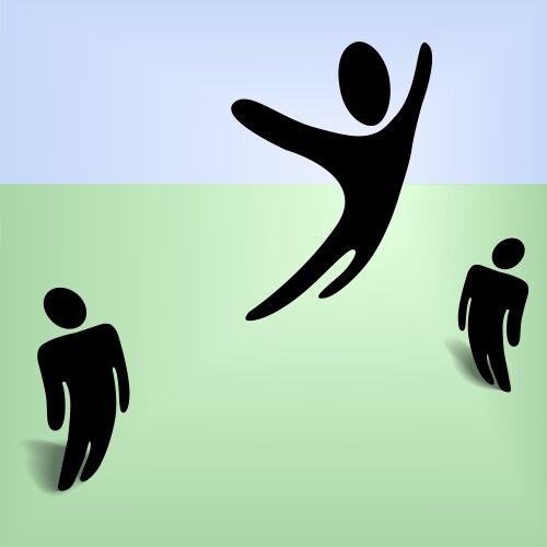 Flying person vector image