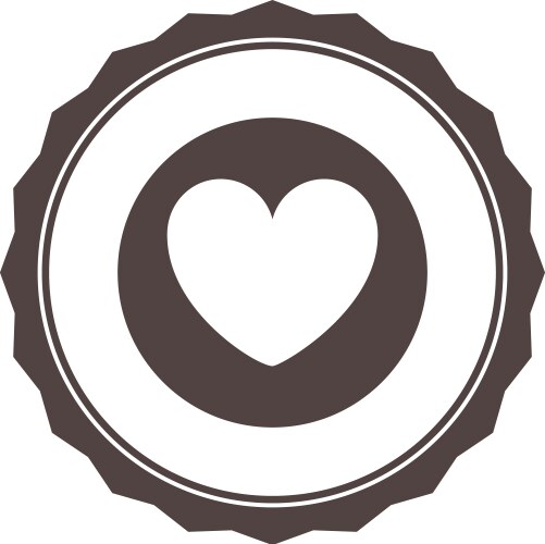 Heart seal stamp vector image