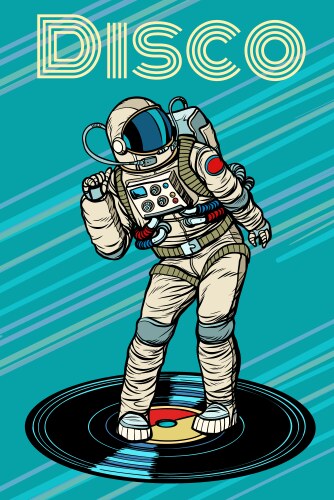 Disco astronaut dances vector image