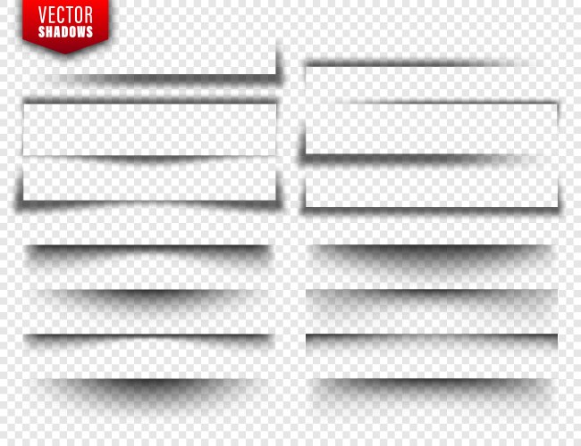 Shadows set page dividers on transparent vector image