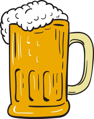 Beer mug drawing vector image