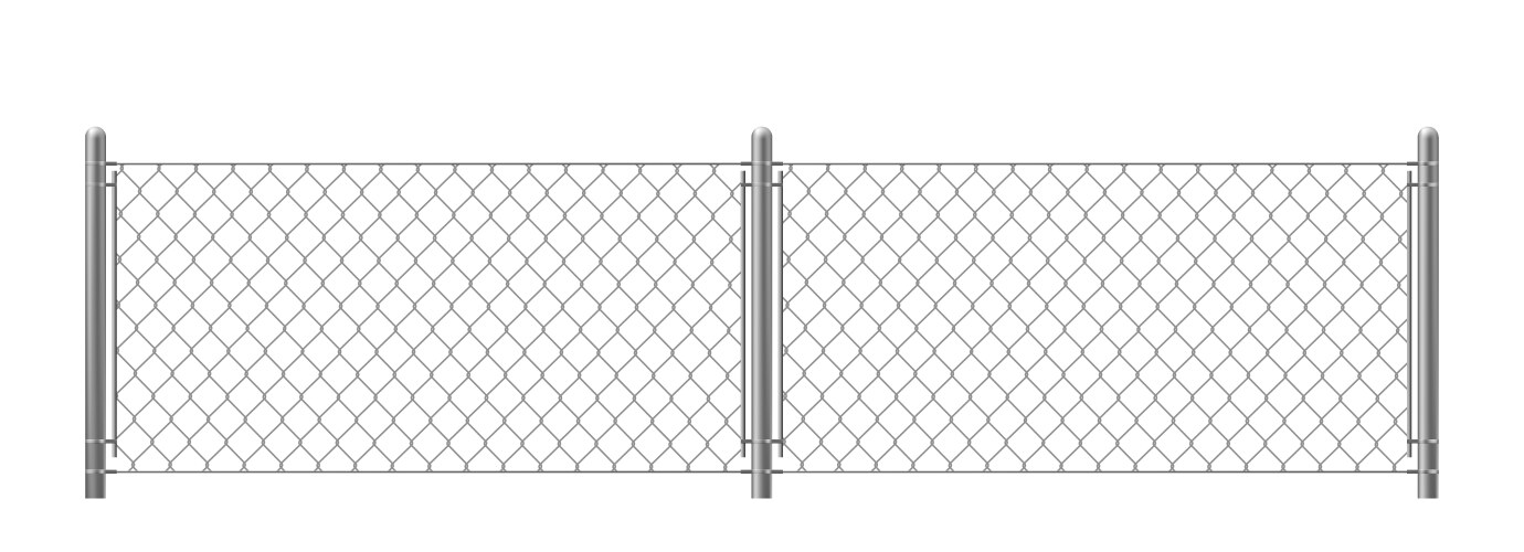 Two parts wire fence isolated on white background vector image