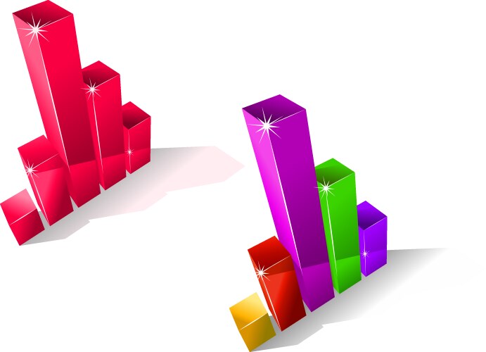 Two fluctuating bar graphs vector image