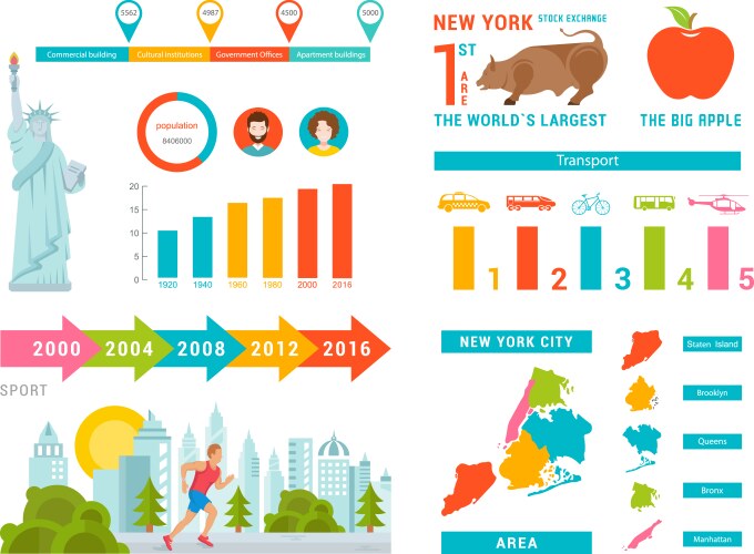 New york infographics vector image