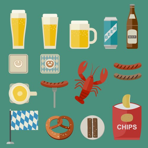 Oktoberfest icons vector image