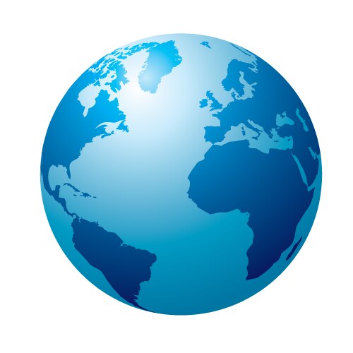 Blue globe vector image