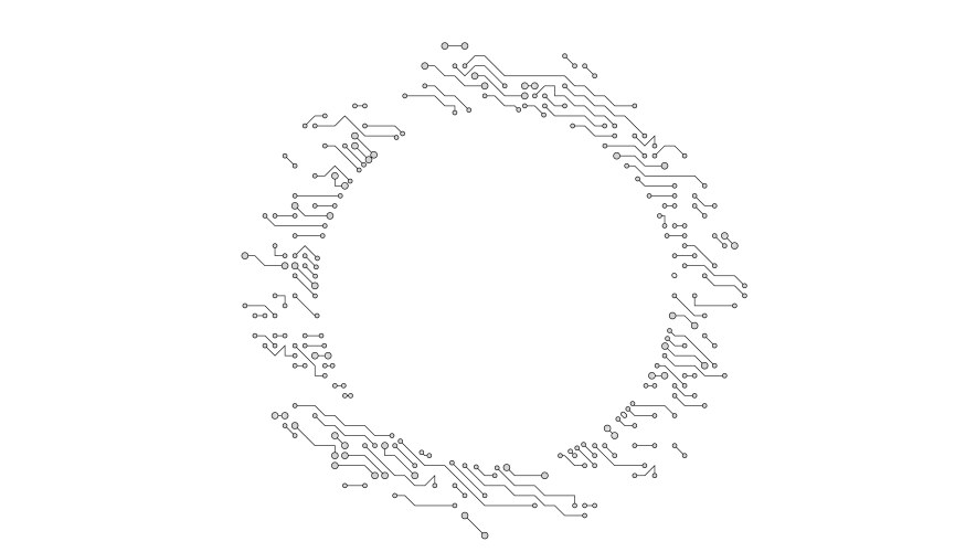 3d circuit board techno round frame on white vector image