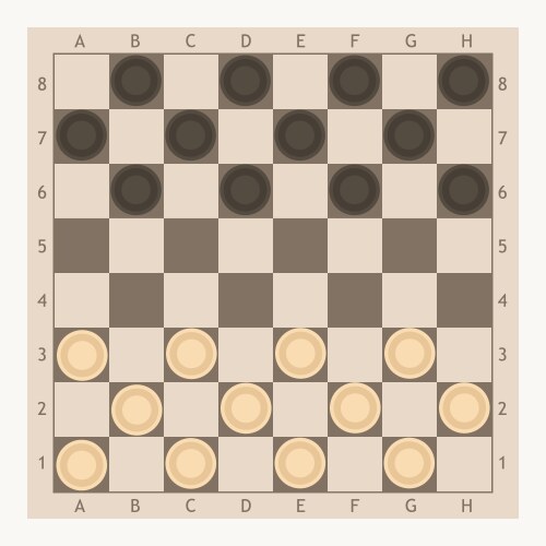 Checkers game board vector image