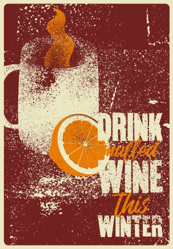 Mulled wine typographical poster vector image