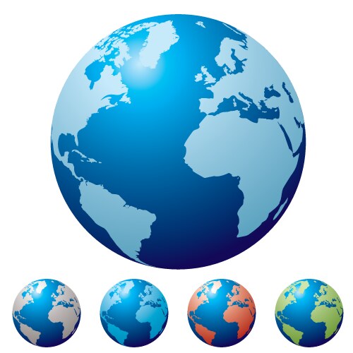 Multi globe vector image