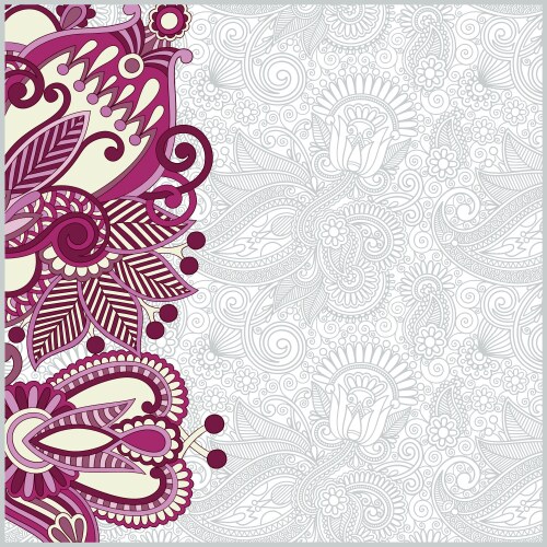 ornate floral card announcement vector image