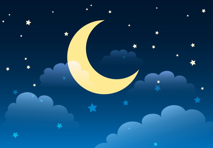 Starry night sky cartoon background vector image