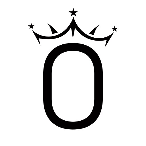 Initial letter o crown logo for beauty vector image