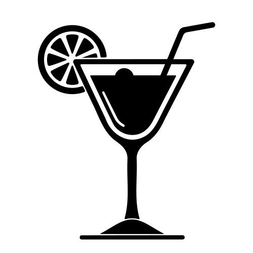 Cocktail drink icon symbol vector image