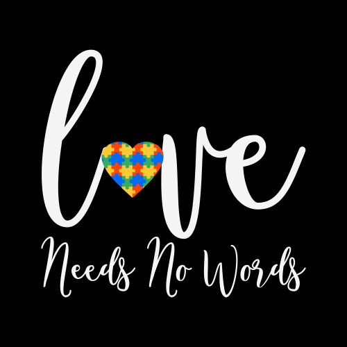 love needs no words support autism awareness puzzl vector image