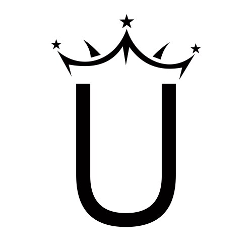 Initial letter u crown logo for beauty vector image