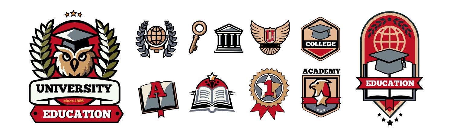 school logo university badge college education vector image