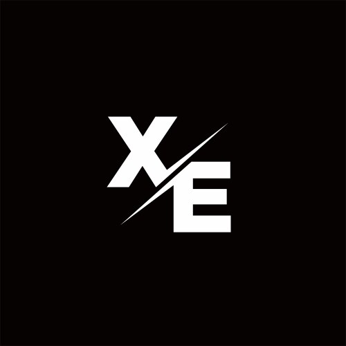 Xe logo letter monogram slash with modern vector image