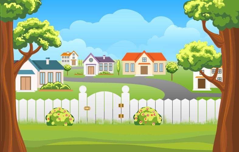 Outdoor backyard background cartoon vector image