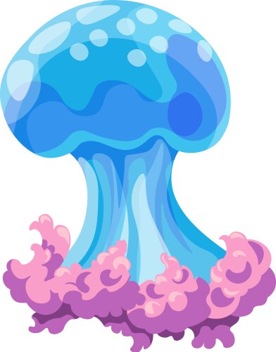 Graceful blue jellyfish vector image