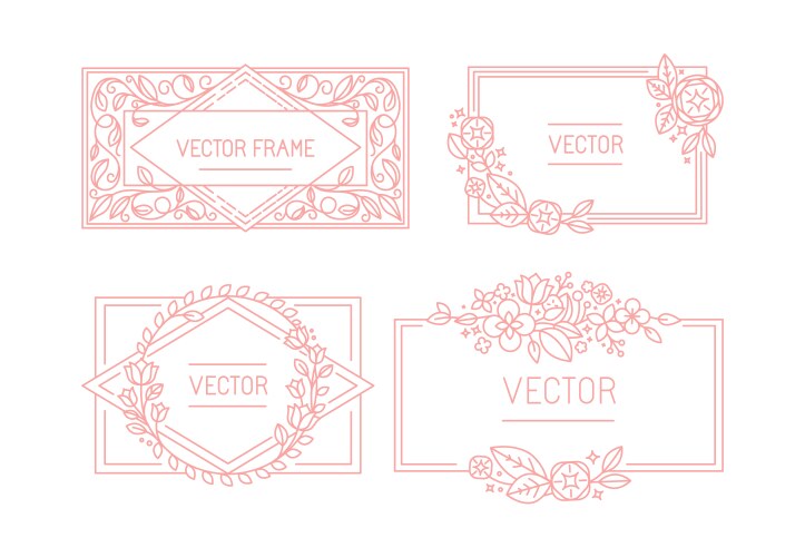 Floral frame with copy space for text in trendy vector image