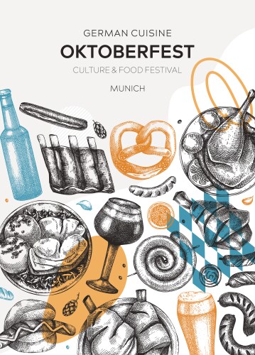 Oktoberfest background beer festival wreath vector image