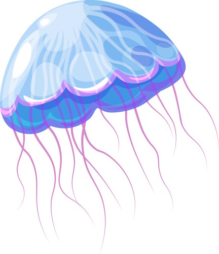 Graceful blue jellyfish vector image