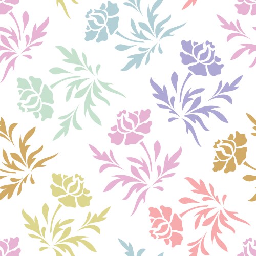 Pastel stencil seamless pattern background vector image