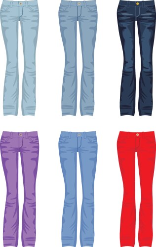 Set of jeans vector image