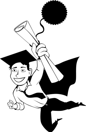 Male graduate clipart vector image