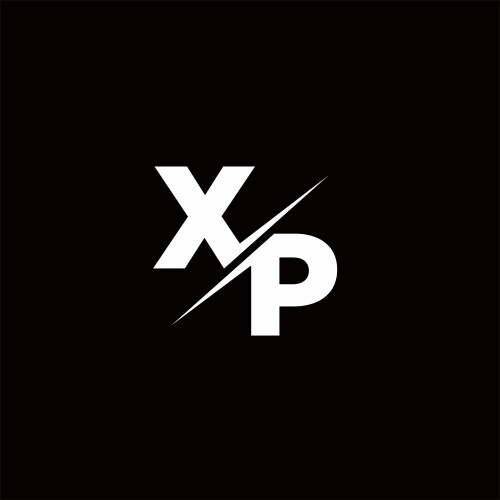 Xp logo letter monogram slash with modern vector image