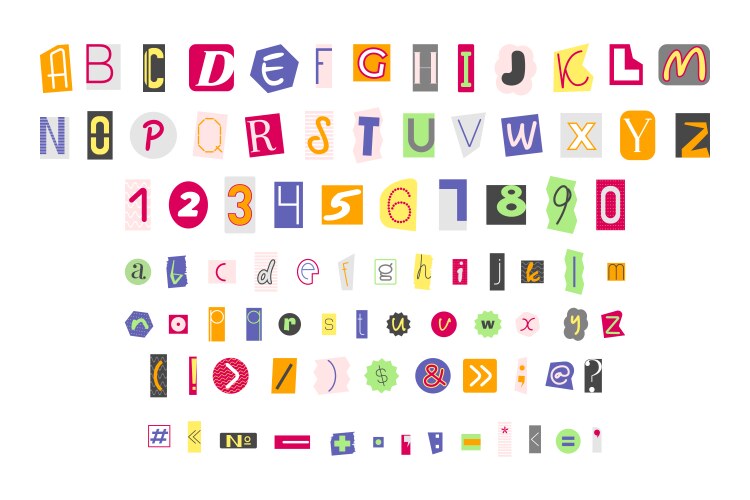 Creative alphabet and numbers vector image