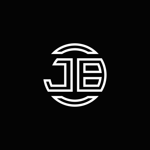 Jb logo monogram with negative space circle vector image