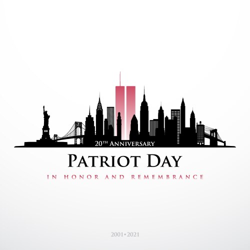 Patriot day nyc skyline banner panorama view vector image